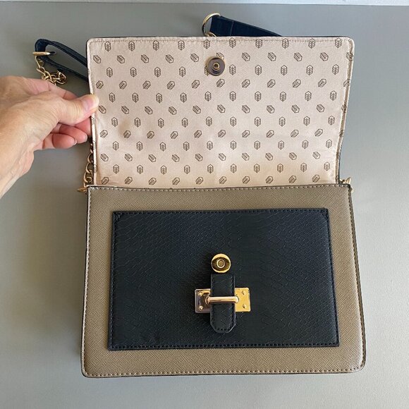 Call It Spring Sage Green Black Structured Shoulder Bag​ - Picture 4 of 14